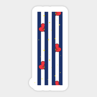 BT21 Tata Striped Pajamas Pattern Sticker